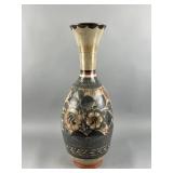 Vtg Burnished Clay Mexican Folk Art Pottery Vase