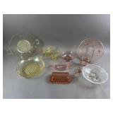 Vintage Colored Glass Plates, Bowls & More