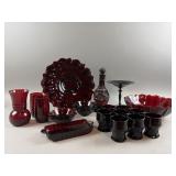 Vintage Ruby Red Glass Ware