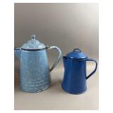 Vintage Enamelware Coffee Pots, Pots & More