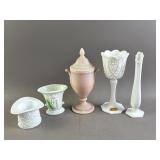 Vtg Goblet Glass, Vase, & More
