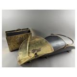 Vintage Brass Magazine Rack & Log Holder