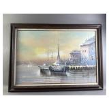 Framed/Signed/# Canvas Painting by B. Romy