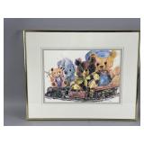 Framed/Signed Teddy Bear Artwork by Ratterman