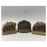 Set of Vintage Horse Cast Iron Bookends & More