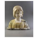 Antq 1900s Alabaster & Mable Bust Giuseppe Bessi
