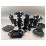 Vintage Black Amethyst Glass Lot