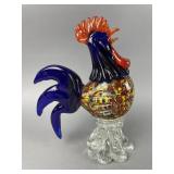 Vtg Murano-style Hand-blown Glass Rooster Figurine