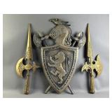 Metal Shield & Swords Medieval-Style Wall Decor