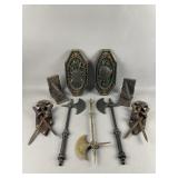 Vintage Brass & Hoda Axe Wall Sculptures & More