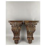 Carved Chalkware Wall Brackets