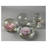 Vtg Fenton Glass Bear Oct. Paperweight & More