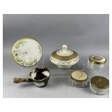 Vintage Ribbed Glass Powder Jars & More