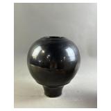 Black Bulbous Ceramic Vase