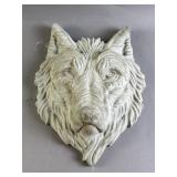 Concrete Wolf Head Wall Plaque