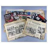 Vintage Newspaper Clippings JFK & More