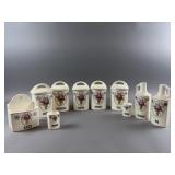1920ï¿½s Lusterware Rose Bouquet Canisters & More