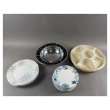 Vtg Plates, Bowl & Tupperware's Serving Tray