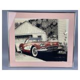 Framed/Signed/# Screen Print '59 Vette' W.R.Ferris