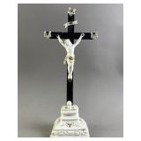 Antq Standing Table Crucifix Wood Cross