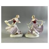 Antq 1920s Wien Keramos Austria Porcelain Statues