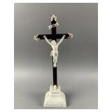 Antique German Bisque Porcelain Crucifix