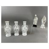 Porcelain Religious Figures & Candlestick Holders