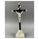 Antique German Bisque Porcelain Crucifix