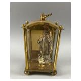 Vintage Portable Brass & Glass Shrine