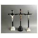 Vtg Standing Crucifixes
