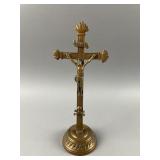 Antique Brass Altar Crucifix