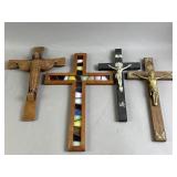 Wooden Wall Crucifixes Lot