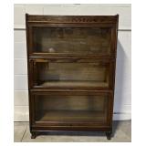 Wood Three Stack Barrister Bookcase