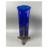 Gross Candle Co Cobalt Glass Altar Candle Holder