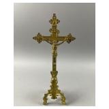 Antique Brass Altar Crucifix