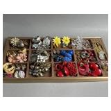 Clip On Earrings & Vtg Costume Jewelry