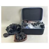 Two Binoculars W/ Cases & More