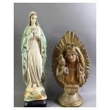 Vtg Virgin Mary & St. Anne De Beaupre Statues