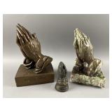 Vtg Browe Chalkware Sculpture Praying Hands & More