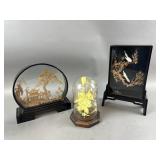 Vintage Terrariums Asian Carved Picture Boxes