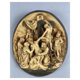 Antq French Religious Wall Plaque