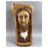 Vtg Hand-carved Wood Jesus Bust