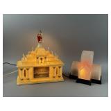 Vtg Glolite Lighted Religious Altar Music Box/More