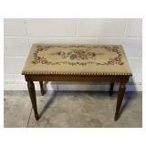 Vtg Needlepoint Piano Bench Hammond Organ Co.