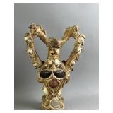 Victorian Amphora Seashell-Encrusted Vase