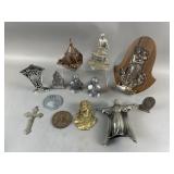 Various Metal Fabricated Religious Decor Items