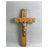 Vtg Light Wood Wall Crucifix