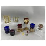 Religious Colored Glass Candle Holders & More
