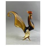 Vtg Glass Blown Rooster Sculpture