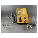 Chrome Martini Pitcher, Cocktail Set & Vtg Barware